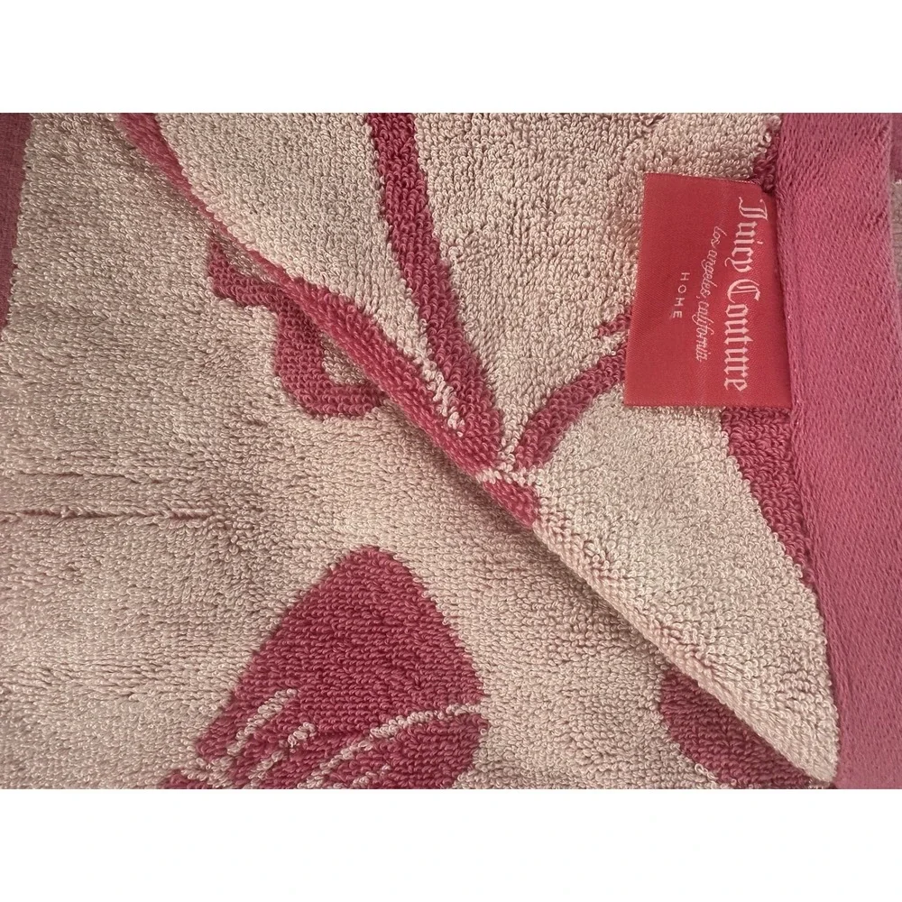 Juicy Couture Pink Bow Heart Bath Towel Love Juicy Bath Towel NWT
